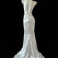 Robe de soirée longue en satin blanc style sirène, élégante, gh4474
