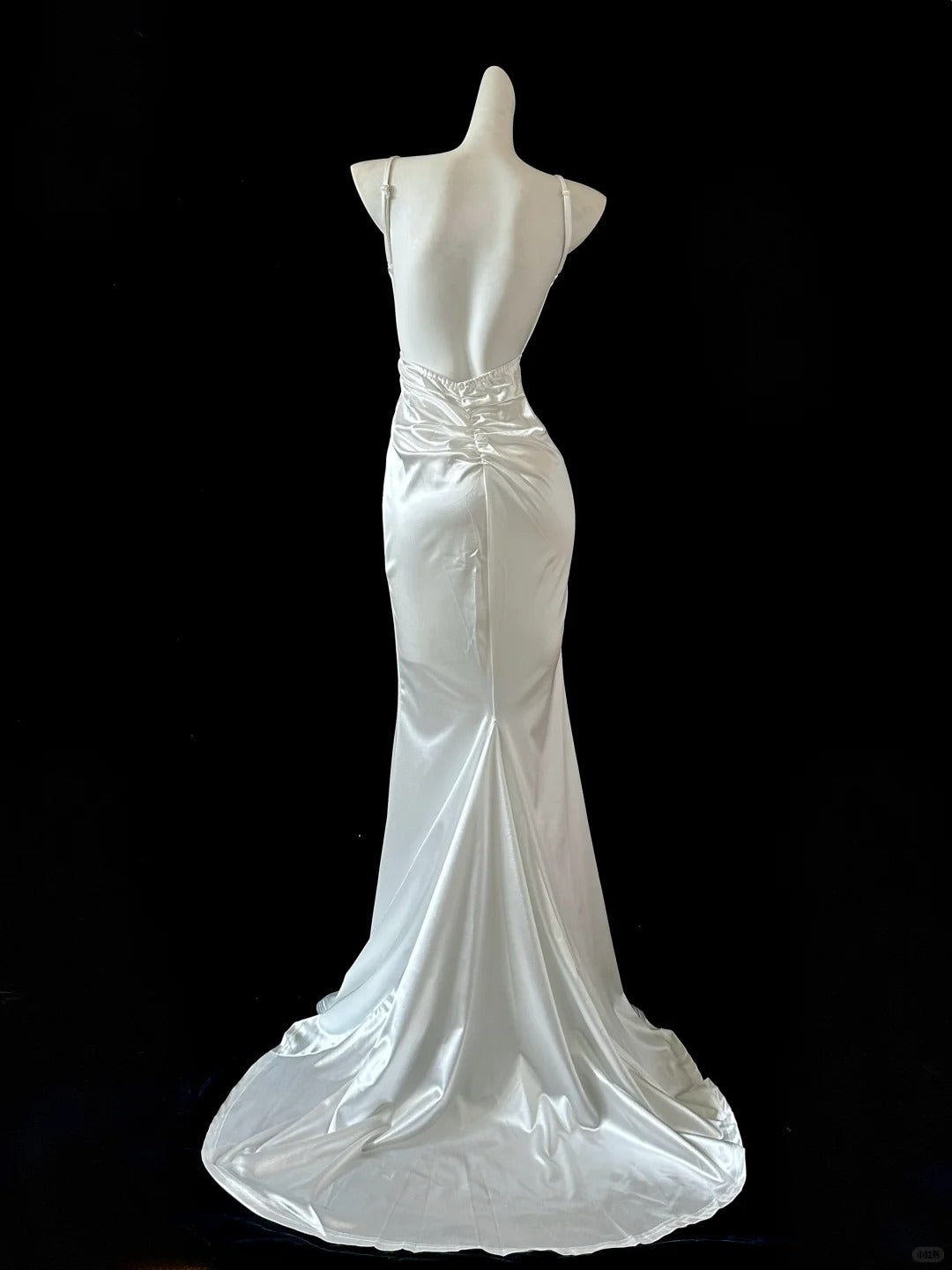 Robe de soirée longue en satin blanc style sirène, élégante, gh4474