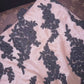 Champagner-Schwarzes langes Ballkleid-Abendkleid aus Satin mit Blumenapplikationen gh4423