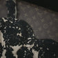 Champagner-Schwarzes langes Ballkleid-Abendkleid aus Satin mit Blumenapplikationen gh4423