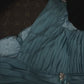 Robe de soirée longue en satin bleu à perles gh4425