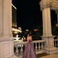 Lila, modisches, wunderschönes, glänzendes, elegantes langes Kleid gh6645