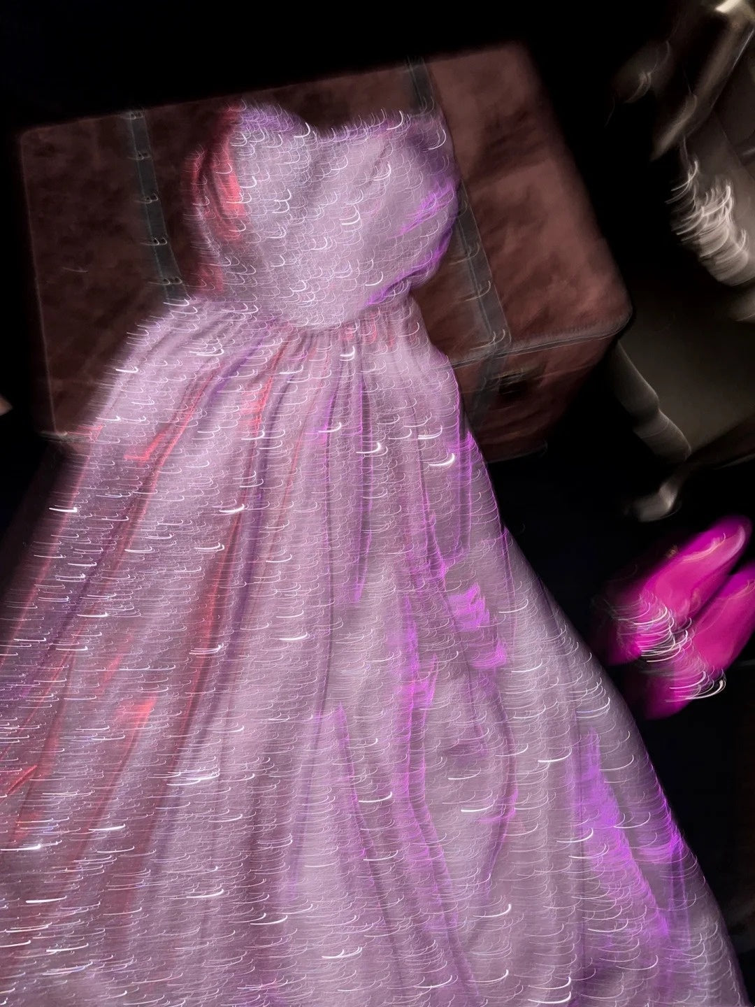 Lila, modisches, wunderschönes, glänzendes, elegantes langes Kleid gh6645