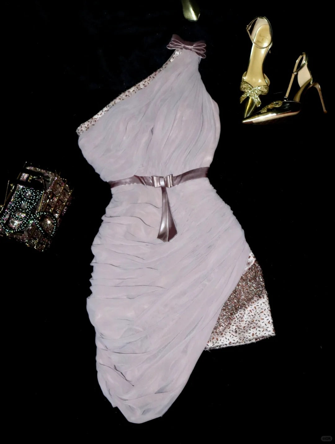 Lila Homecoming-Kleid, modisch, perlenbesetzt, kurzes Tüll-Ballkleid, Abendkleid gh4419