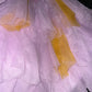 Robe de soirée courte en tulle et tulle, robe de princesse violette à perles, gh4428