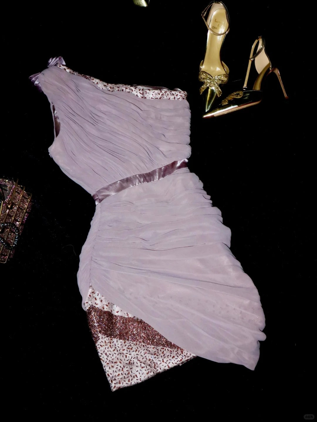 Lila Homecoming-Kleid, modisch, perlenbesetzt, kurzes Tüll-Ballkleid, Abendkleid gh4419