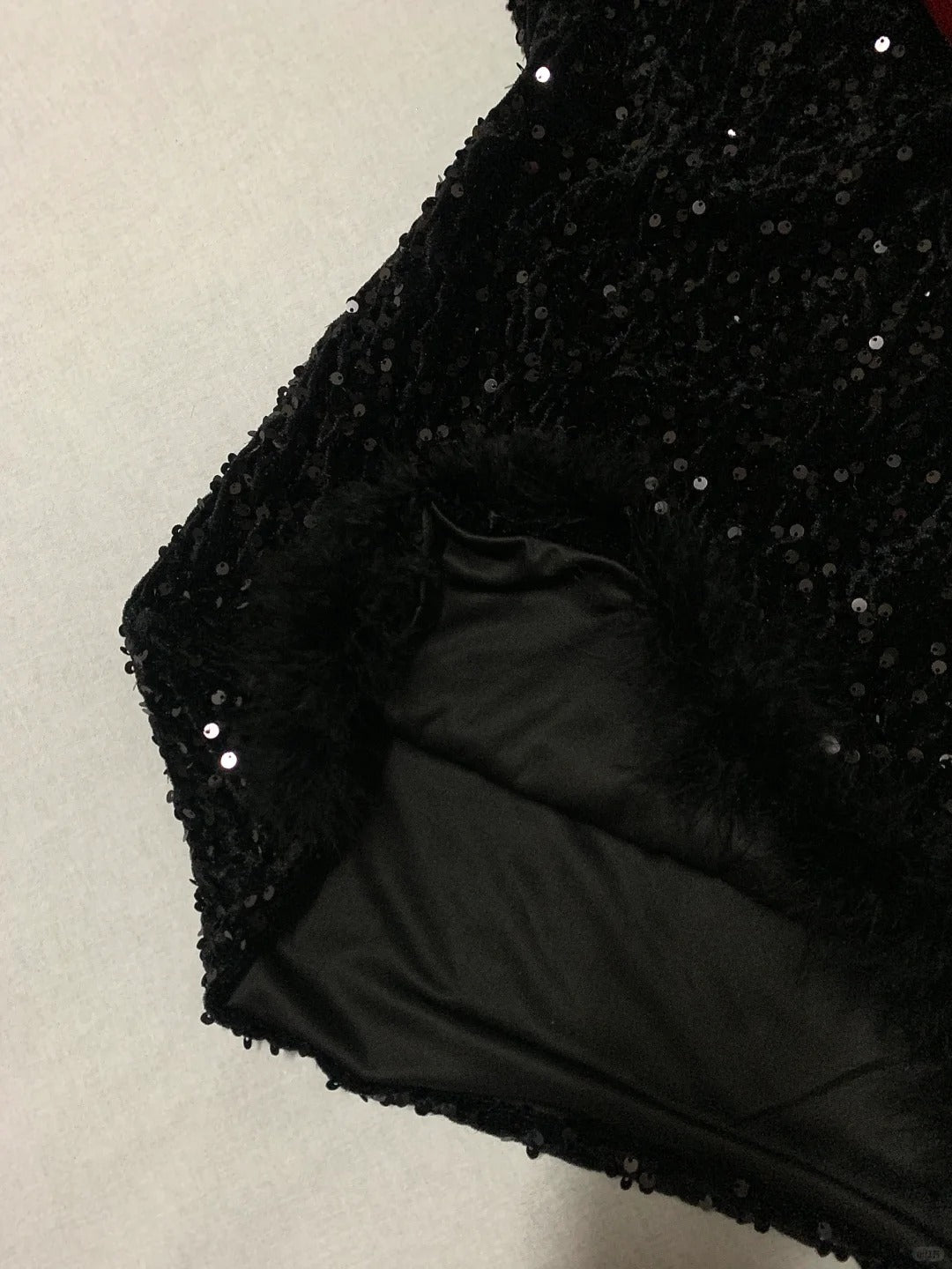 Robe de soirée courte à paillettes et diamants scintillants, robe de bal, robe de cocktail, robe de soirée, robe de bal, robe de soirée ...