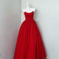 Red elegant long satin ball gown evening dress party dress gh4476