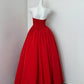 Red elegant long satin ball gown evening dress party dress gh4476