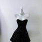 Black Shiny Fashion Short Mini Sequin Homecoming Dress Birthday Party Dress gh3798