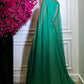 girlhomeshops-Green Long-Sleeved Evening Gown With A Shimmering Chiffon Deep V-Neck gh6263