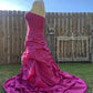 Rosa Retro Elegantes Tube Top Exquisite Strass Langes Ballkleid Abendkleid gh3310