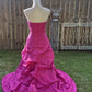 Rosa Retro Elegantes Tube Top Exquisite Strass Langes Ballkleid Abendkleid gh3310