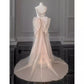 Rosa, wunderschönes, funkelndes, hübsches Meerjungfrau-Ballkleid mit abnehmbarer Schleife, lang, elegant, mit Pailletten, formelles Ballkleid, Abendkleid, Partykleid, gh3544