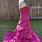 Rosa Retro Elegantes Tube Top Exquisite Strass Langes Ballkleid Abendkleid gh3310