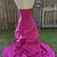 Rosa Retro Elegantes Tube Top Exquisite Strass Langes Ballkleid Abendkleid gh3310