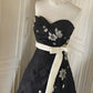 Black and White Elegant Stylish Exquisite Beaded Midi/Short Satin Homecoming Dresses Prom Dresses Evening Dresses Party Dresses Prom Dresses gh3999