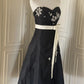 Black and White Elegant Stylish Exquisite Beaded Midi/Short Satin Homecoming Dresses Prom Dresses Evening Dresses Party Dresses Prom Dresses gh3999