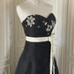 Black and White Elegant Stylish Exquisite Beaded Midi/Short Satin Homecoming Dresses Prom Dresses Evening Dresses Party Dresses Prom Dresses gh3999