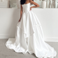 Girlhomeshops - Weißes Satin-Schulterfreies, langes, bodenlanges Brautkleid, Ballkleid gh5394