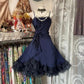 Blau Süßes Elegantes Kurzes Satin Homecoming Kleid Geburtstagskleid gh4276