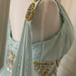 Light Blue Fashionable Elegant Greek Goddess Gown Long Chiffon Floor Length Trailing Ball Gown Evening Gown Party Dress gh4266