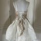 Robe de soirée courte à paillettes dorées et blanches, brillante, magnifique, mignonne, élégante et sophistiquée, style princesse, robe de bal, robe de soirée, gh4166