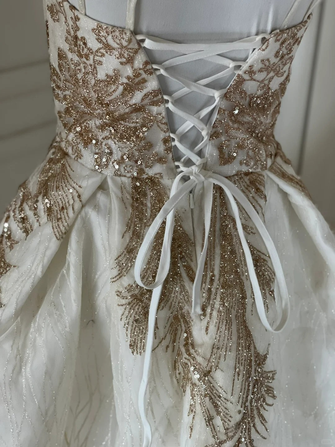 Robe de soirée courte à paillettes dorées et blanches, brillante, magnifique, mignonne, élégante et sophistiquée, style princesse, robe de bal, robe de soirée, gh4166
