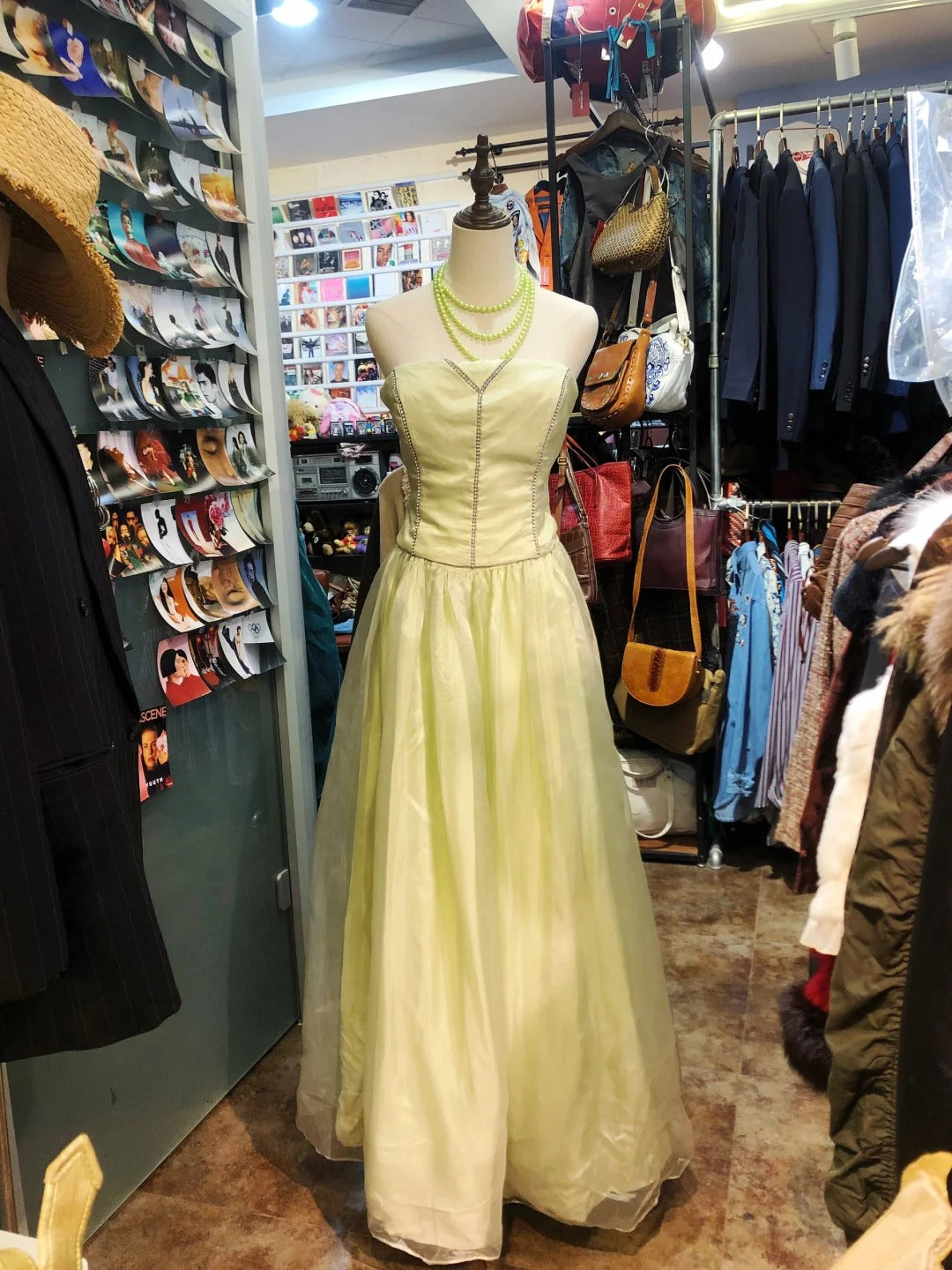Gelbes exquisites elegantes langes Tüll-Abendkleid Geburtstagspartykleid Ballkleid gh4282