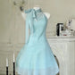 Blue Retro Elegant And Cute Short Back-To-School Dress gh7108