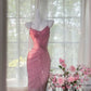Pink Elegant Gorgeous Exquisite Beaded Tassel Midi/Short Tulle Chiffon Homecoming Dress Cocktail Party Dress Ball Dress Evening Dress Birthday Party Dress Prom Dress gh4086