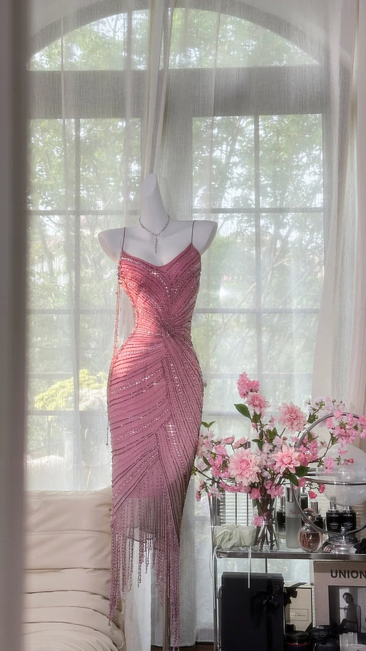 Rosa Elegantes Wunderschönes Exquisites Midi/Kurzes Tüll Chiffon Homecoming-Kleid Cocktailpartykleid Ballkleid Abendkleid Geburtstagspartykleid Ballkleid gh4086