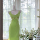 Green Elegant Romantic Chiffon Long Homecoming Dress Prom Dress Evening Dress gh4400