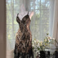 Black brown vintage beaded lace dress short homecoming dress prom dress evening dress party dress gh4818