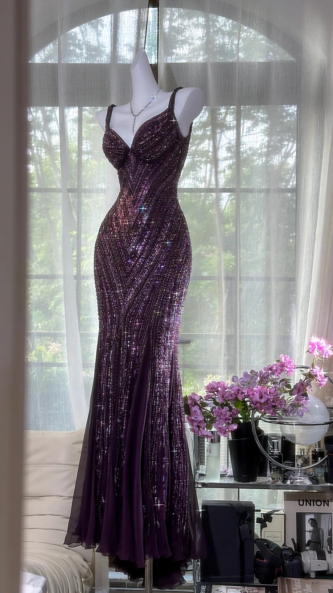 Purple Luxury Gorgeous Beading Fashion Elegant Long Prom dresses Eveni girlhomeshops Purple Luxury Gorgeous Beading Fashion Elegant Long Prom dresses Eveni girlhomeshops