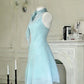 Blue Retro Elegant And Cute Short Back-To-School Dress gh7108