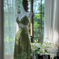 Grünes Vintage Perlen kurzes Chiffon Homecoming Kleid Ballkleid Abendkleid Geburtstagspartykleid Date Kleid Tanzkleid gh4680