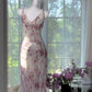 Lila florales Vintage Perlen Chiffon langes Ballkleid Abendkleid Partykleid gh4820