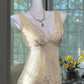 Cremegelbes V-Ausschnitt, exquisite Perlenspitze, langes Chiffon-Tüll-Ballkleid, Abendkleid, Hochzeitskleid, Abschlussballkleid, Abschlussballkleid, gh3987