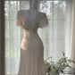 Elfenbein Elegantes Kurzes Heimkehrkleid Chiffon Ballkleid Abendkleid Partykleid gh4748