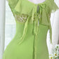 Green Elegant Romantic Chiffon Long Homecoming Dress Prom Dress Evening Dress gh4400