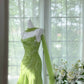 Romantisches grünes, exquisites, perlenbesetztes, kurzes Chiffon-Heimkehrkleid, Ballkleid, Abendkleid, Geburtstagspartykleid, gh4277