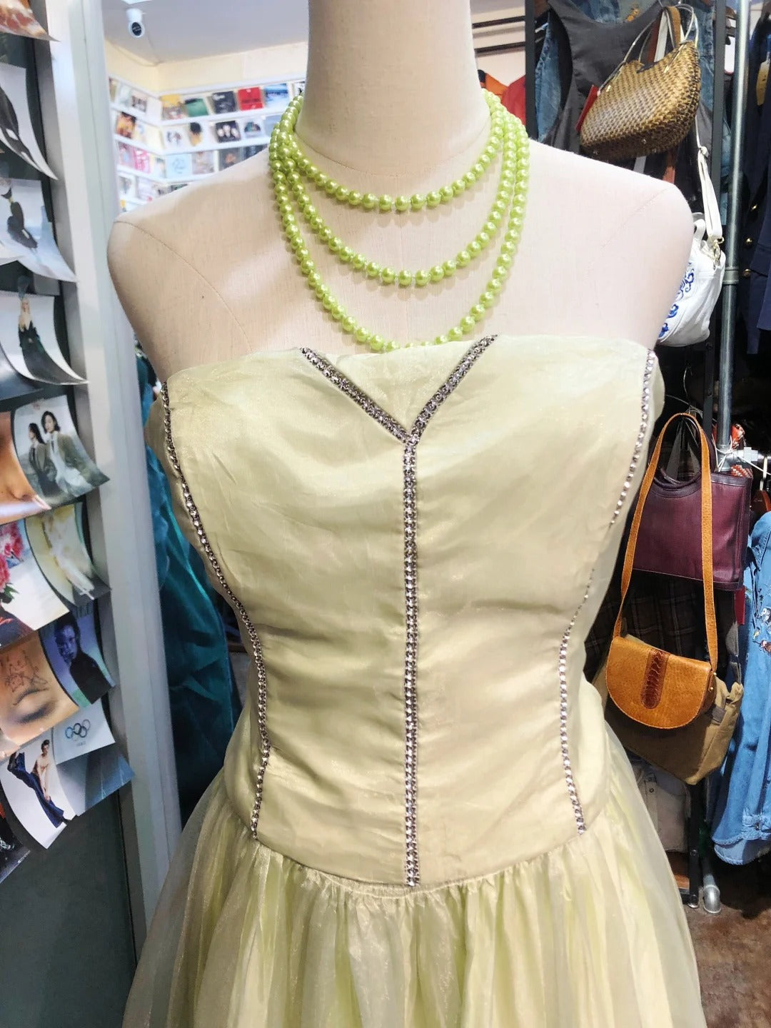 Gelbes exquisites elegantes langes Tüll-Abendkleid Geburtstagspartykleid Ballkleid gh4282