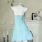 Blue Retro Elegant And Cute Short Back-To-School Dress gh7108