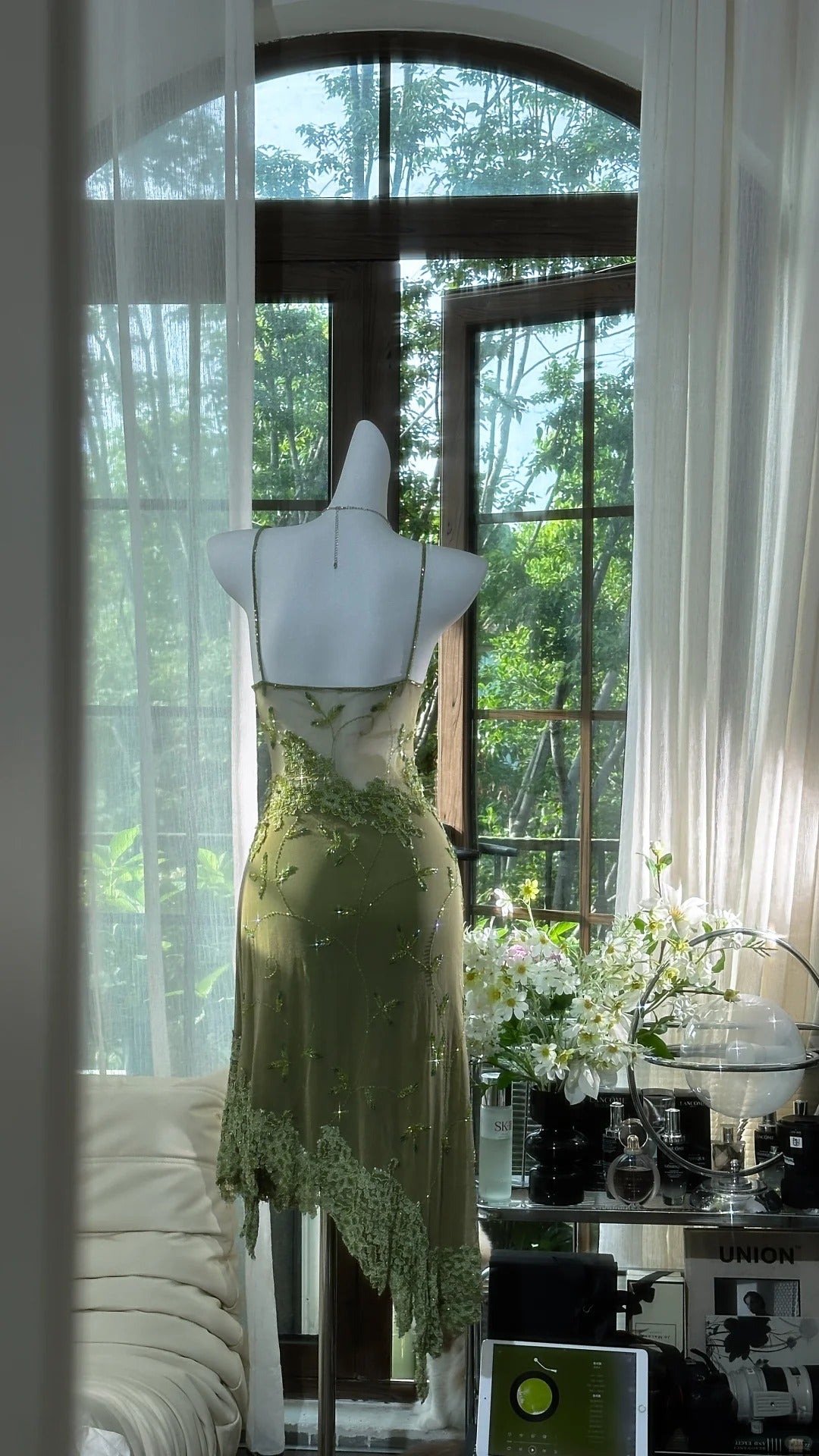 Grünes Vintage Perlen kurzes Chiffon Homecoming Kleid Ballkleid Abendkleid Geburtstagspartykleid Date Kleid Tanzkleid gh4680