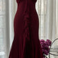 Burgundy Elegant Exquisite Rhinestone Long Chiffon Ball Gown Evening Gown Party Gown Birthday Gown Date Gown gh4164