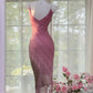Pink Elegant Gorgeous Exquisite Beaded Tassel Midi/Short Tulle Chiffon Homecoming Dress Cocktail Party Dress Ball Dress Evening Dress Birthday Party Dress Prom Dress gh4086