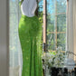 ✨Girlhomeshops-Green shiny exquisite gorgeous long chiffon Prom dress evening dress party dress gh4988