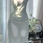 Girlhomeshops-Mint Mambo Green Vintage Long Chiffon Lace Party Dress Date Dress gh5079