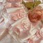 Pink Vintage Elegant Floral Beading Fashion Long Satin Ball Gown Evening Dress Graduation Dress Birthday Dress Quinceañera Dress gh4259
